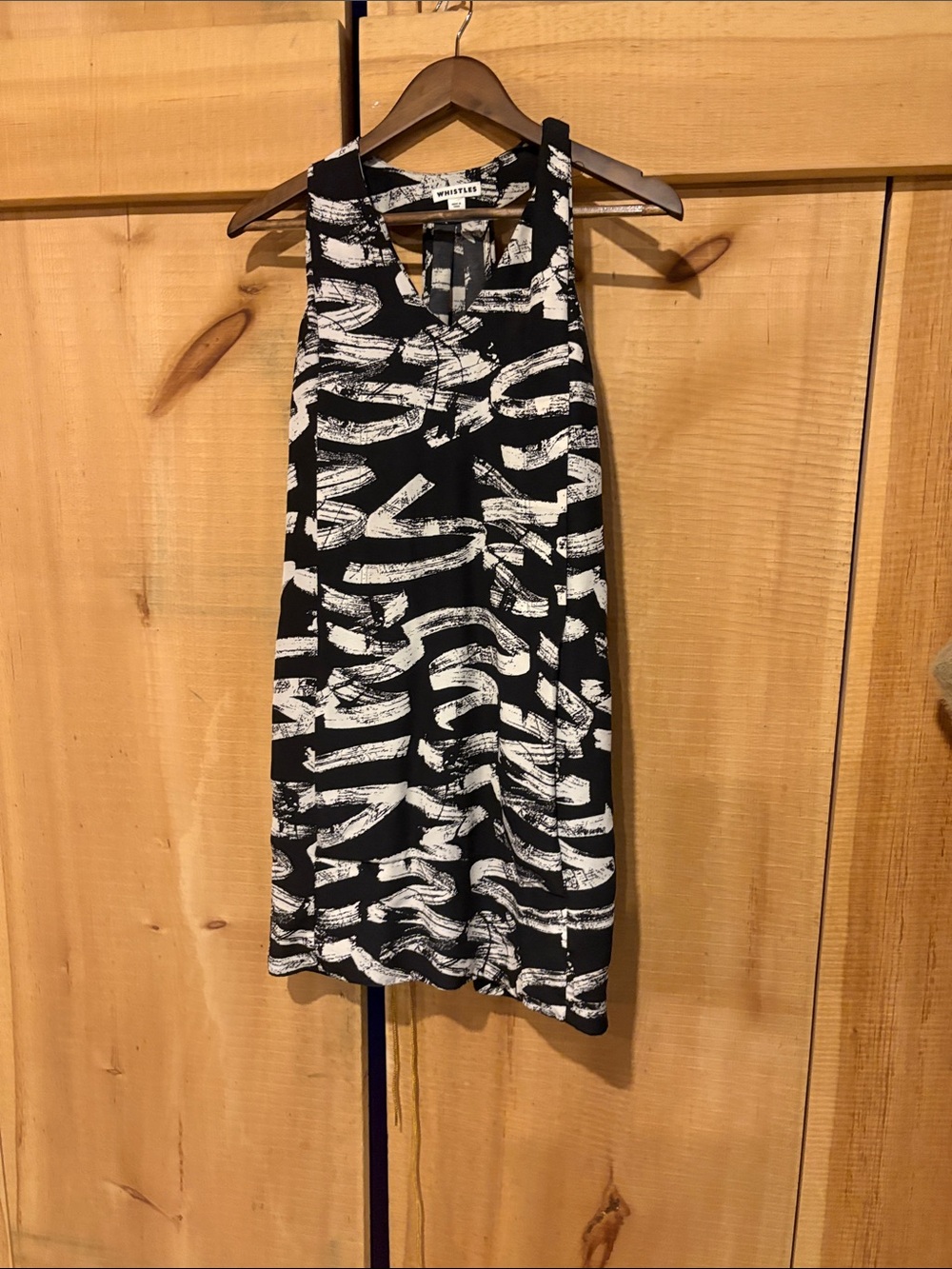 Whistles Black & White Brushstroke MINI Dress Sz 4
